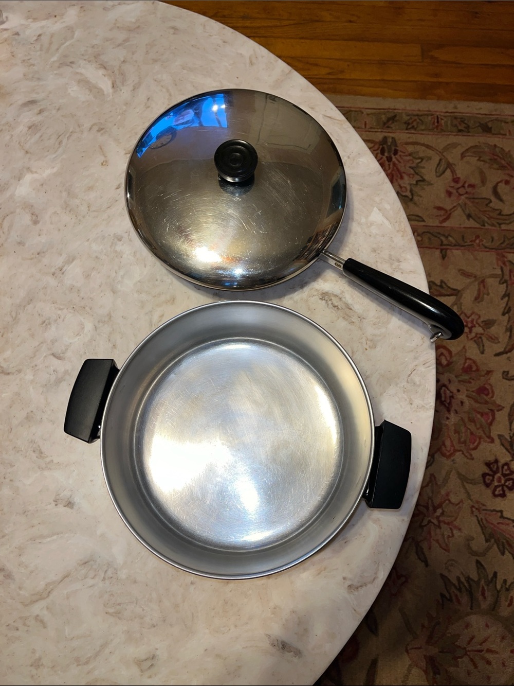 Revere Ware stainless with copper bottom 4.5qt stock pot and 9” fry/saute Pan se